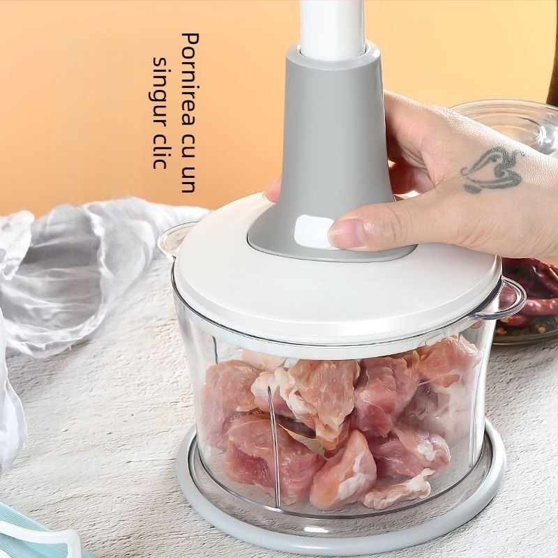 Mașină manuală de tocat carne și tocător multifuncțional pentru legume, bucătărie, tip presiune, din plastic alimentar