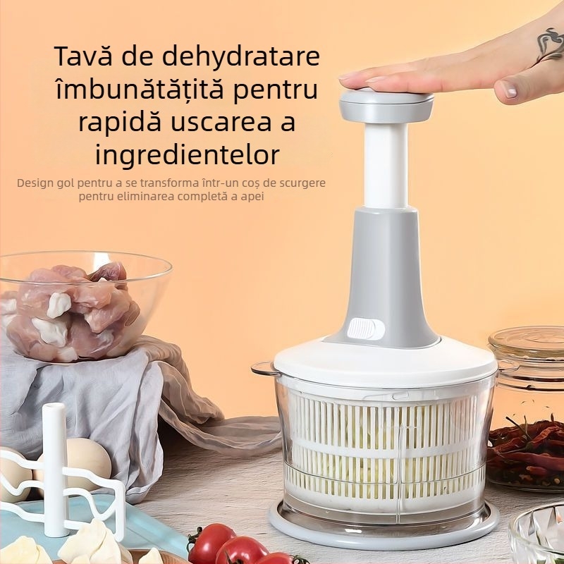 Mașină manuală de tocat carne și tocător multifuncțional pentru legume, bucătărie, tip presiune, din plastic alimentar