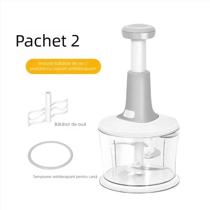 Mașină manuală de tocat carne și tocător multifuncțional pentru legume, bucătărie, tip presiune, din plastic alimentar