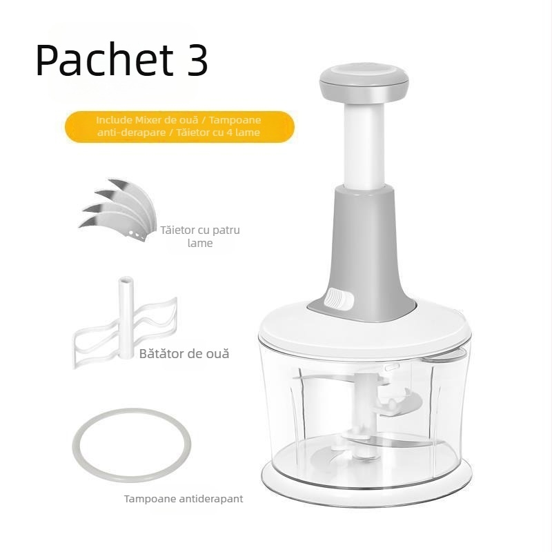 Mașină manuală de tocat carne și tocător multifuncțional pentru legume, bucătărie, tip presiune, din plastic alimentar