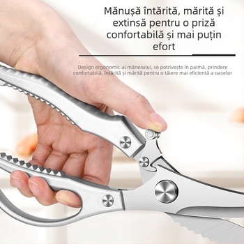 Foarfecă de bucătărie 4MM, tăieturi osoase pentru păsări – Oțel inoxidabil, multifuncțională, pentru pui, rață, gâscă și pește