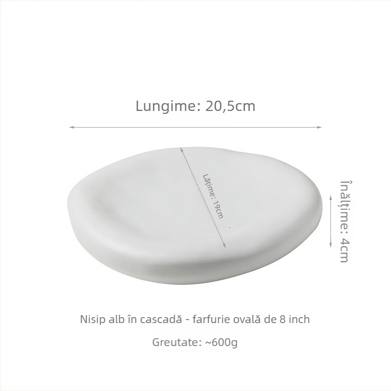 Farfurie sashimi — Ceramică, Stil Japonez, Formă neregulată, Finisaj sub glazură, Personalizabil