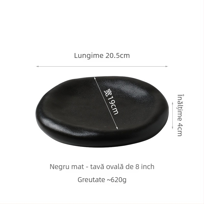 Farfurie sashimi — Ceramică, Stil Japonez, Formă neregulată, Finisaj sub glazură, Personalizabil