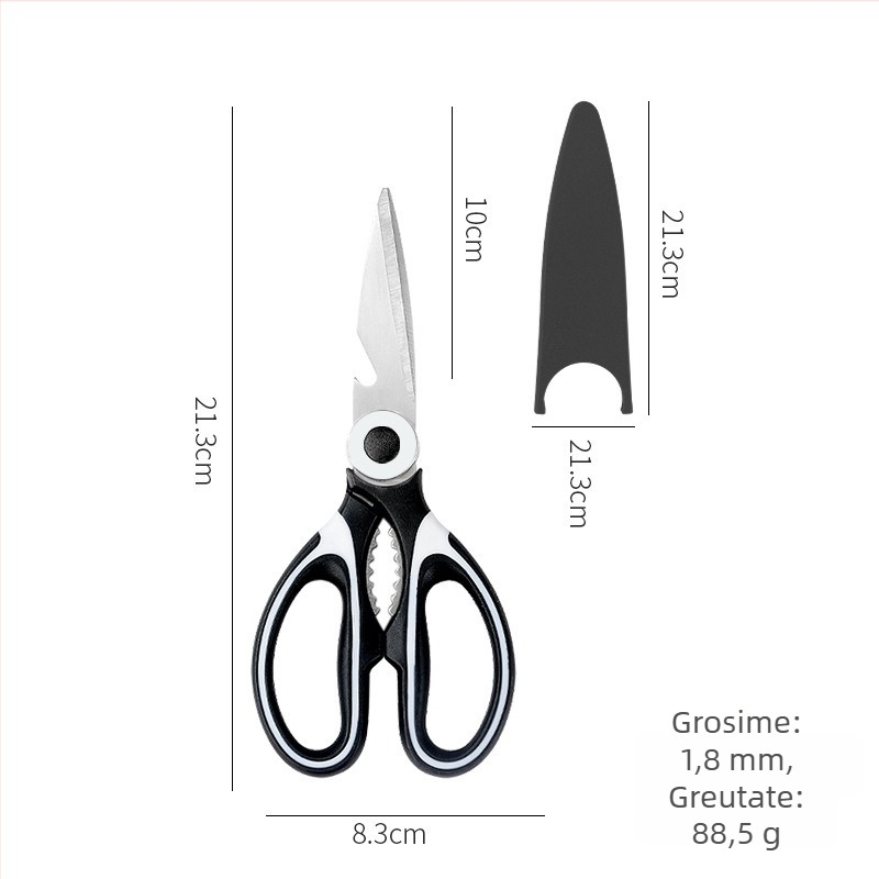 Foarfecă de bucătărie din oțel inoxidabil, seria Kitchen Scissors Series, grosime 2 mm, marcă Other, fără etichetă privată licențiată