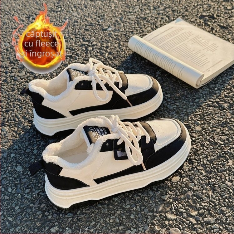 Adidași femei cu platformă, talpă groasă, partea superioară din PU, talpă din cauciuc, stil casual pentru primăvară și toamnă