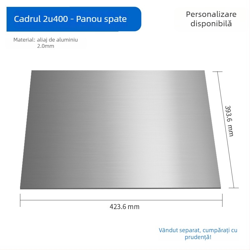 Panou pentru carcasa server – aluminiu, compatibil MicroATX, USB 2.0 frontal, greutate 1 kg, dimensiune 430 mm