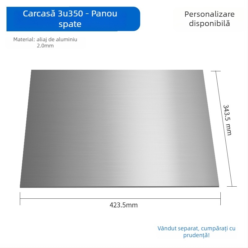 Panou pentru carcasa server – aluminiu, compatibil MicroATX, USB 2.0 frontal, greutate 1 kg, dimensiune 430 mm