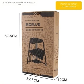 Raft de vase pentru chiuvetă, colț, pliabil, triunghiular, multifuncțional, din oțel carbon