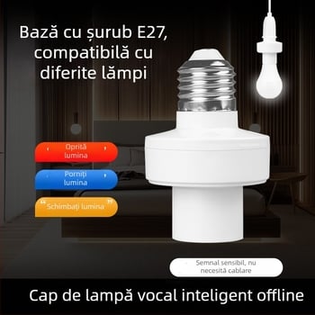 Lampa inteligentă cu control vocal, bază E27 și telecomandă