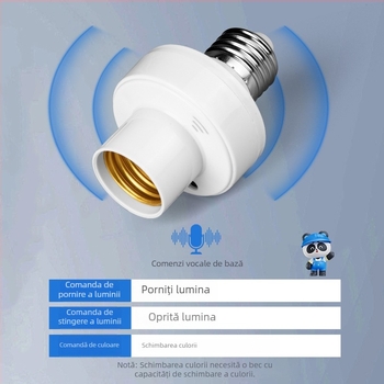Lampa inteligentă cu control vocal, bază E27 și telecomandă
