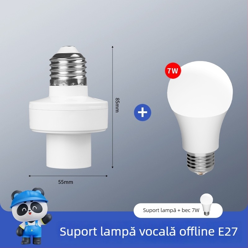 Lampa inteligentă cu control vocal, bază E27 și telecomandă