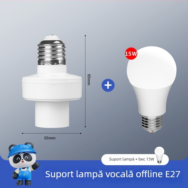 Lampa inteligentă cu control vocal, bază E27 și telecomandă