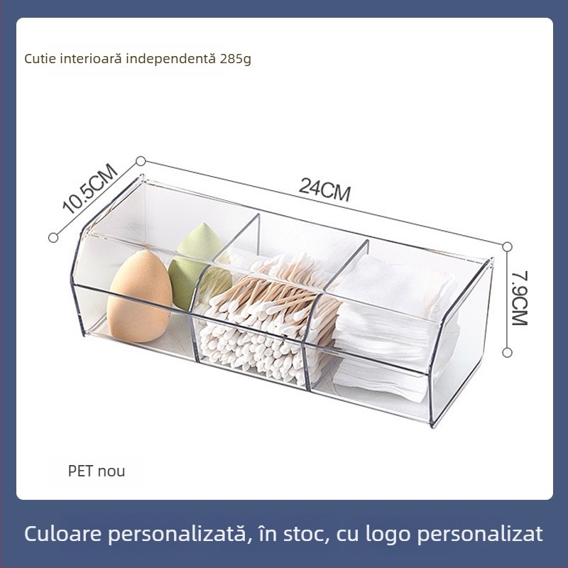 Box de depozitare pentru birou cu capac, PET plastic, model 313, 12 L, cu separatoare