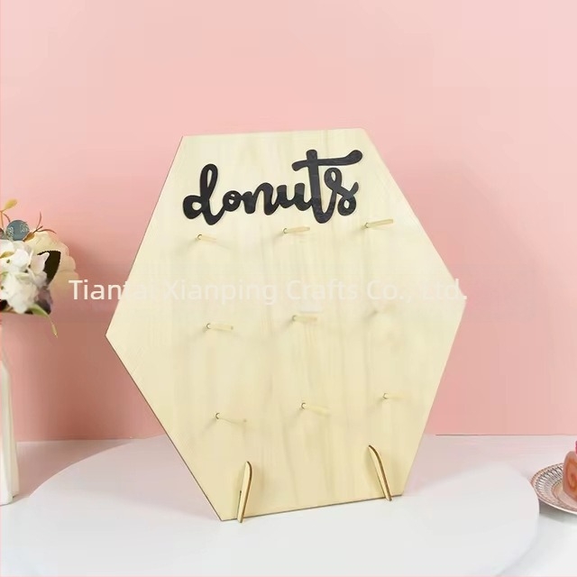 Stativ din lemn pentru deserturi cu bază, pentru zile de naștere și nunți, display pentru gogoși din boxwood, brand Xianping, stil modern simplu