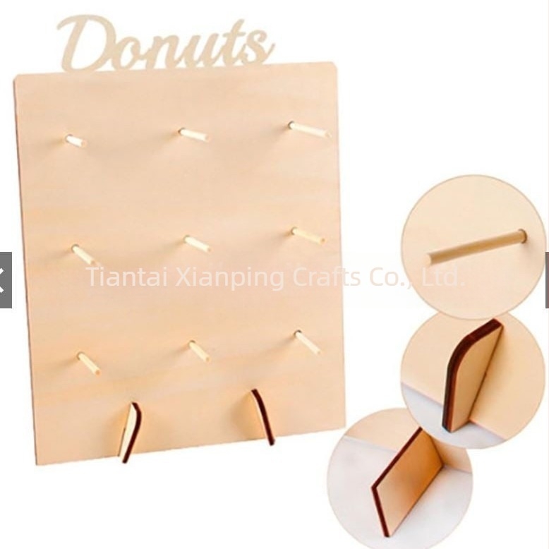 Stativ din lemn pentru deserturi cu bază, pentru zile de naștere și nunți, display pentru gogoși din boxwood, brand Xianping, stil modern simplu