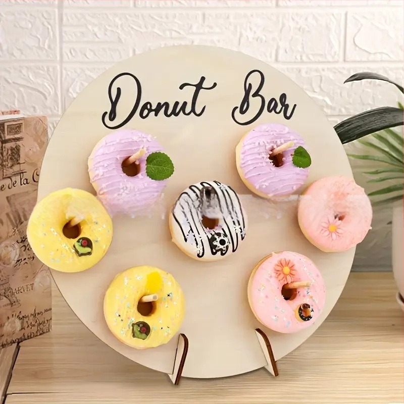 Stativ din lemn pentru deserturi cu bază, pentru zile de naștere și nunți, display pentru gogoși din boxwood, brand Xianping, stil modern simplu