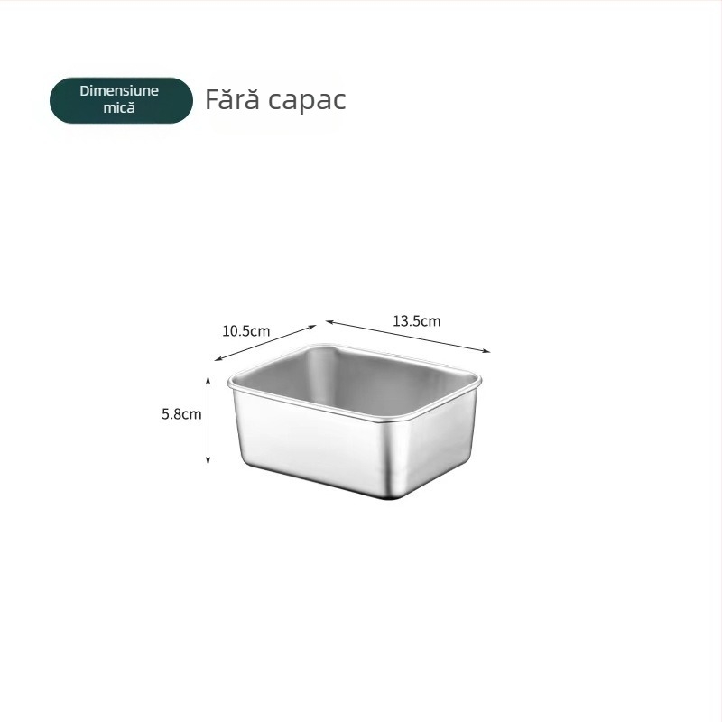 Cutie din oțel inoxidabil pentru frigider, dreptunghiulară, cu capac etanș pentru conservare alimentară