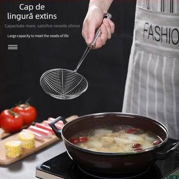 Pengxin ustensil bucătărie din oțel inoxidabil 304 pentru filtrare și prăjire — sită mare cu grilaj pentru ulei și lingură pentru tăiței
