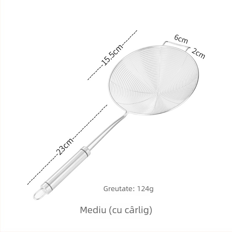 Pengxin ustensil bucătărie din oțel inoxidabil 304 pentru filtrare și prăjire — sită mare cu grilaj pentru ulei și lingură pentru tăiței