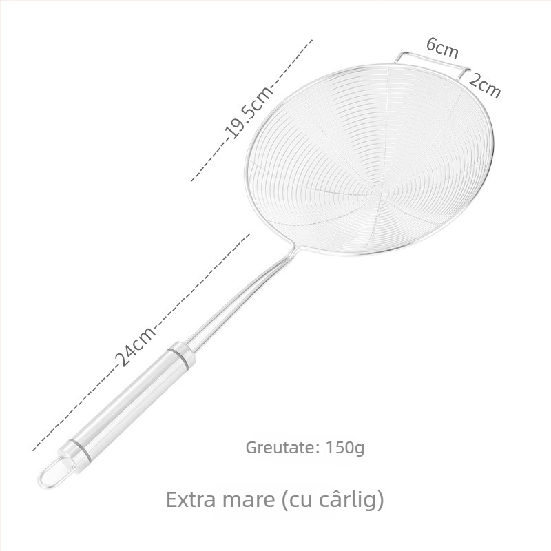 Pengxin ustensil bucătărie din oțel inoxidabil 304 pentru filtrare și prăjire — sită mare cu grilaj pentru ulei și lingură pentru tăiței