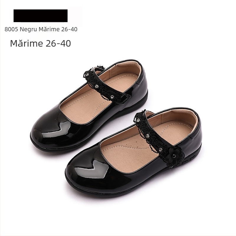 Pantofi fete PU, stil chinezesc, închidere Velcro, căptușeală PU, branț PU, talpă TPR