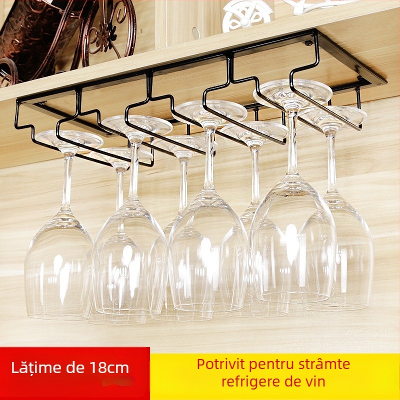 Suport pentru pahare din fier forjat, pentru montaj pe perete – stil modern minimalist, construcție din sârmă de fier, greutate începând de la 1 kg