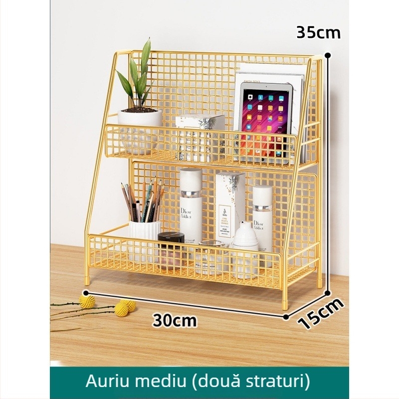 Raft de depozitare pentru birou, oțel carbon, 4 niveluri, design minimalist modern, montaj la birou, fără asamblare