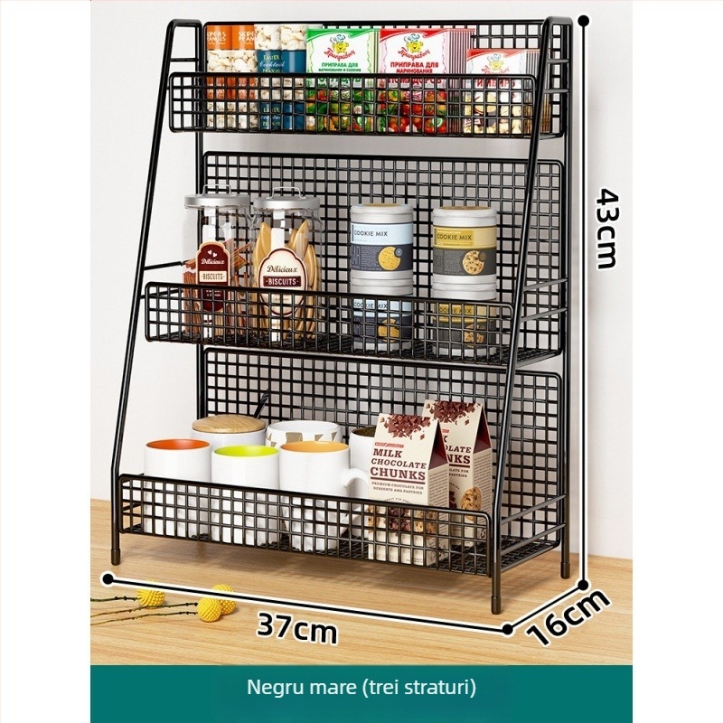 Raft de depozitare pentru birou, oțel carbon, 4 niveluri, design minimalist modern, montaj la birou, fără asamblare