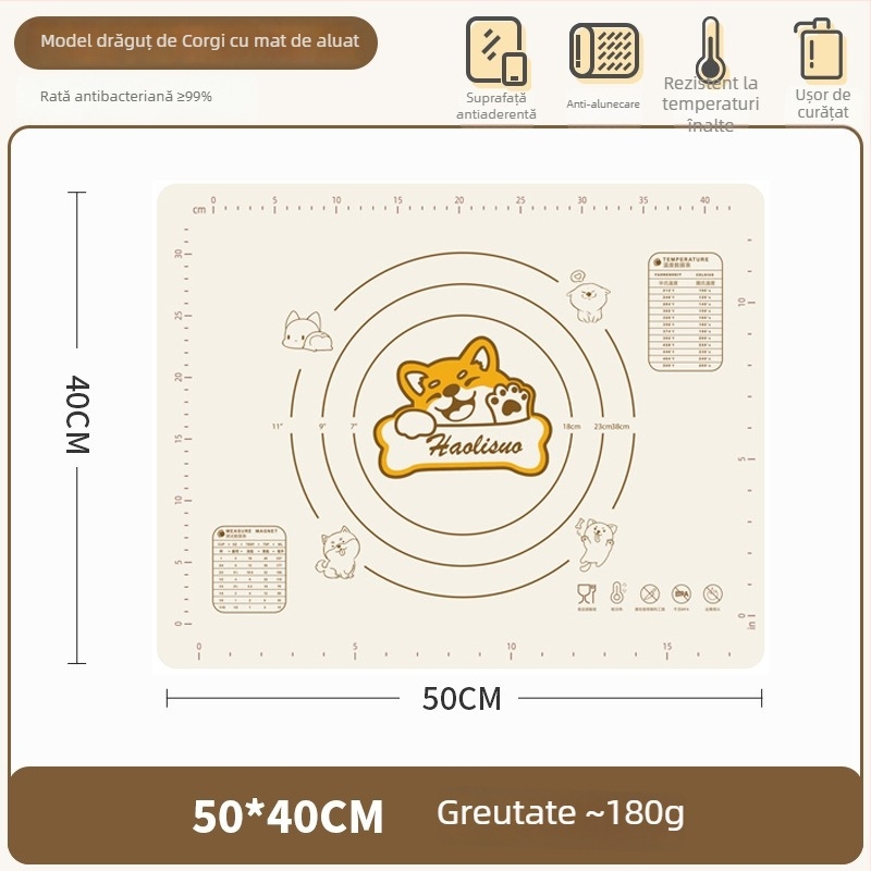 Covoraș din silicon pentru frământat aluat — Sylvania, imprimare logo disponibilă, personalizabil, lansat în 2023