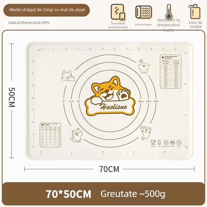 Covoraș din silicon pentru frământat aluat — Sylvania, imprimare logo disponibilă, personalizabil, lansat în 2023
