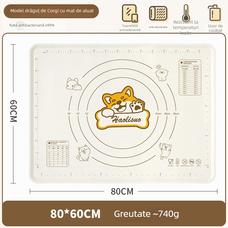 Covoraș din silicon pentru frământat aluat — Sylvania, imprimare logo disponibilă, personalizabil, lansat în 2023