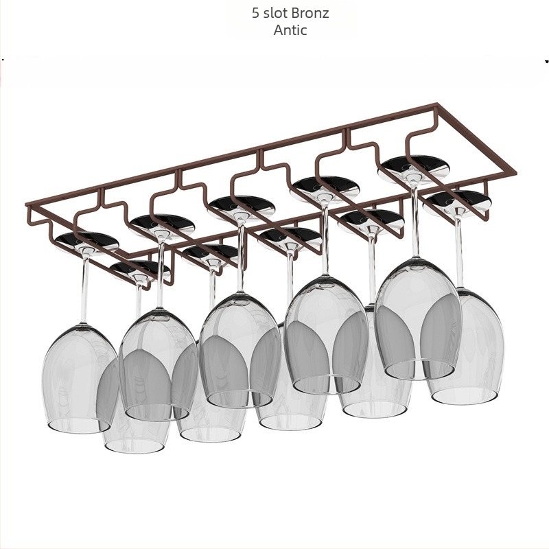 Suport pentru pahare de vin montat pe perete – sârmă de fier, stil modern simplu