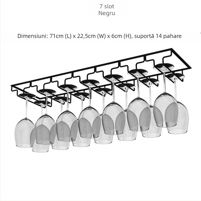 Suport pentru pahare de vin montat pe perete – sârmă de fier, stil modern simplu
