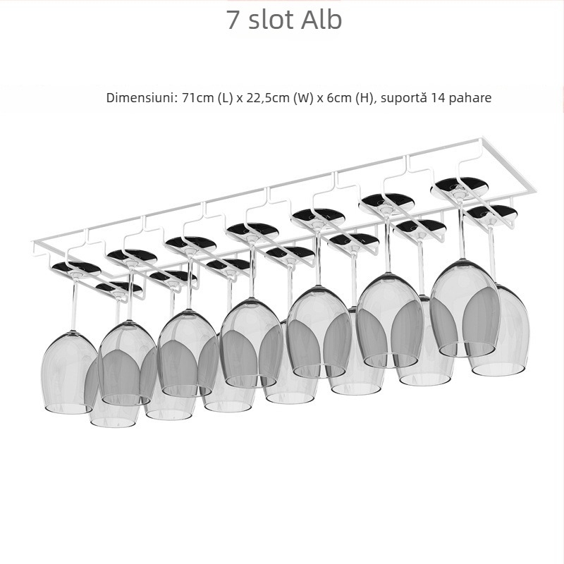 Suport pentru pahare de vin montat pe perete – sârmă de fier, stil modern simplu