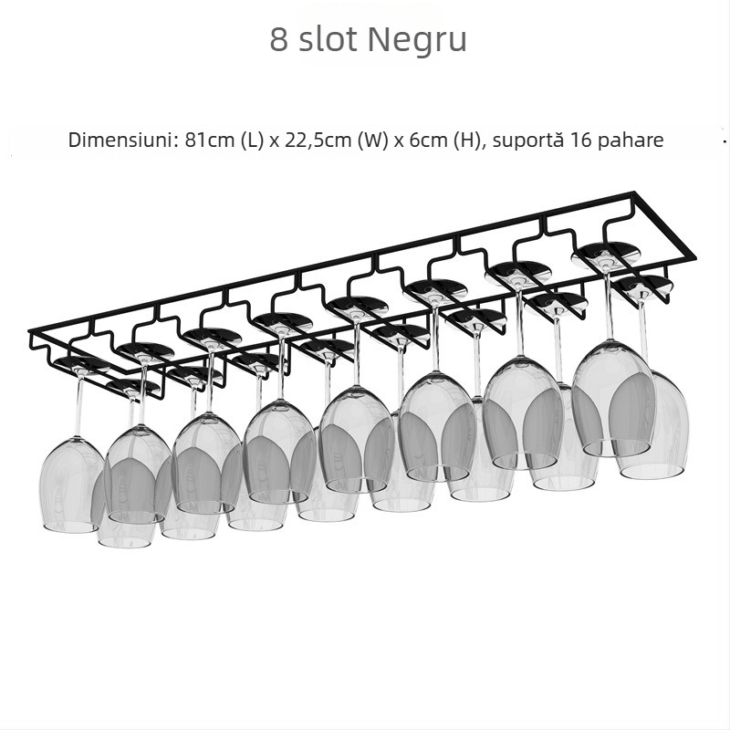 Suport pentru pahare de vin montat pe perete – sârmă de fier, stil modern simplu