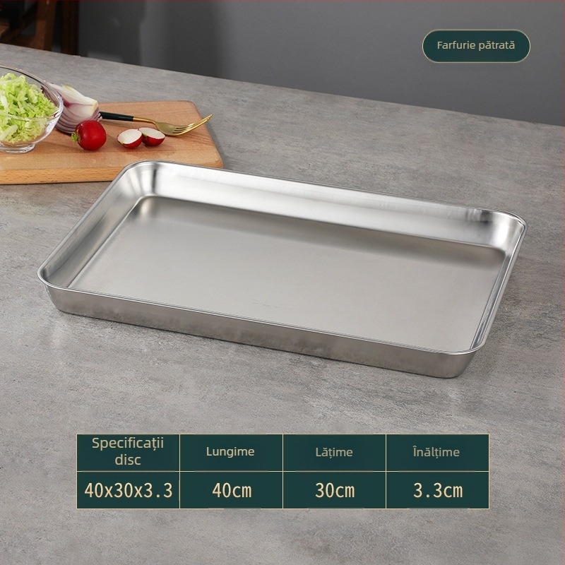 Farfurie pătrată din oțel inoxidabil 304, stil japonez, suprafață lustruită, imprimare de logo disponibilă, personalizabil