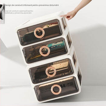 Cutie de depozitare pentru cosmetice cu sertare transparente – organizator de birou din plastic pentru machiaj și îngrijire a pielii, Yunshina, Jieyang, 2023