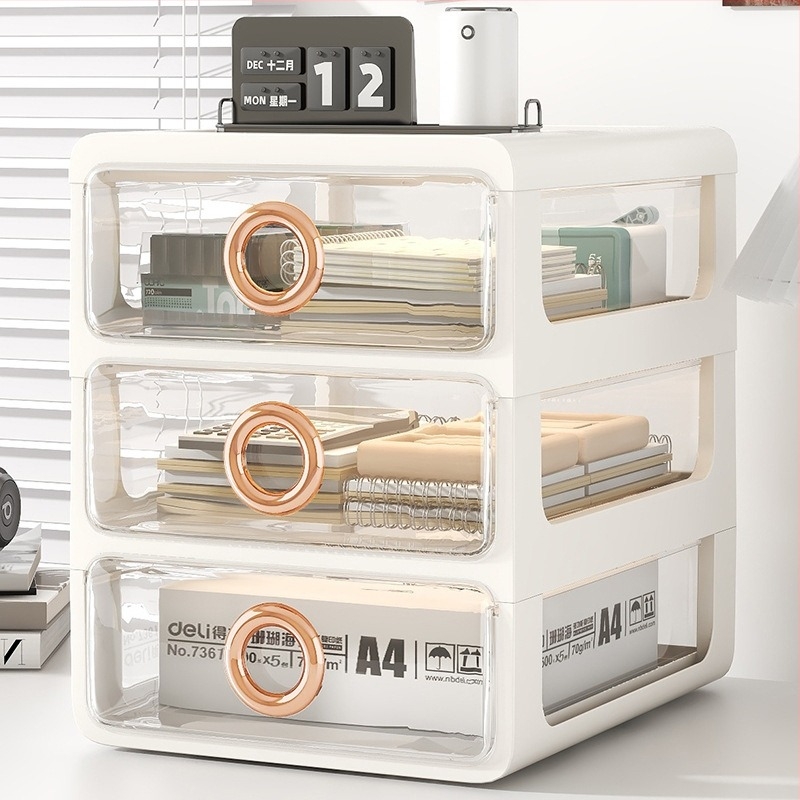 Cutie de depozitare pentru cosmetice cu sertare transparente – organizator de birou din plastic pentru machiaj și îngrijire a pielii, Yunshina, Jieyang, 2023