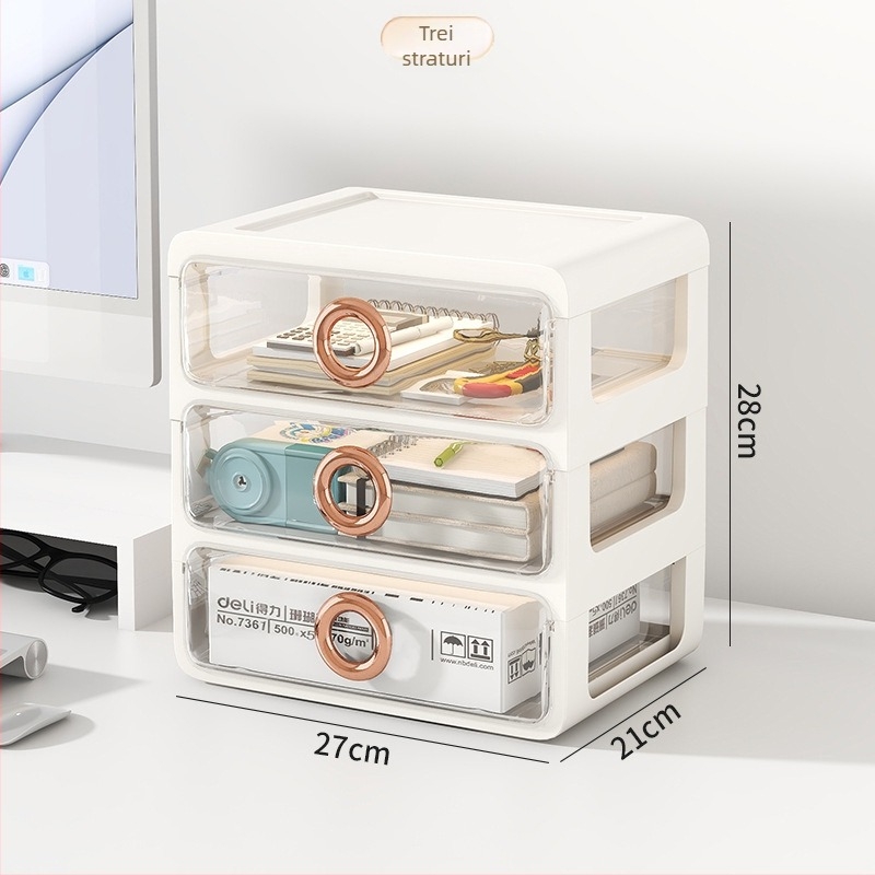 Cutie de depozitare pentru cosmetice cu sertare transparente – organizator de birou din plastic pentru machiaj și îngrijire a pielii, Yunshina, Jieyang, 2023