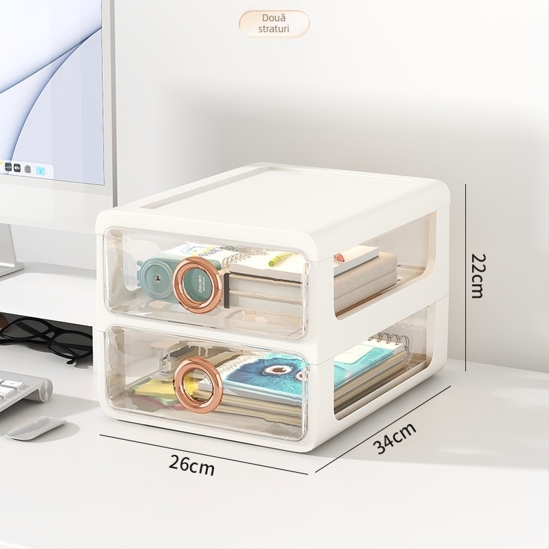 Cutie de depozitare pentru cosmetice cu sertare transparente – organizator de birou din plastic pentru machiaj și îngrijire a pielii, Yunshina, Jieyang, 2023