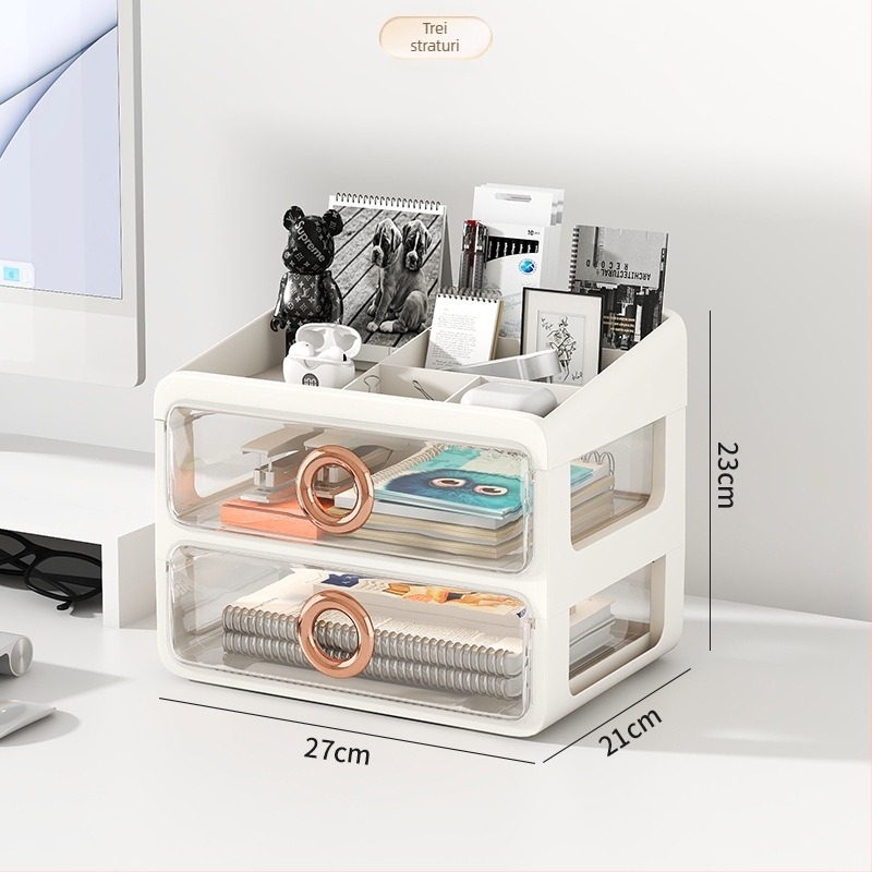 Cutie de depozitare pentru cosmetice cu sertare transparente – organizator de birou din plastic pentru machiaj și îngrijire a pielii, Yunshina, Jieyang, 2023