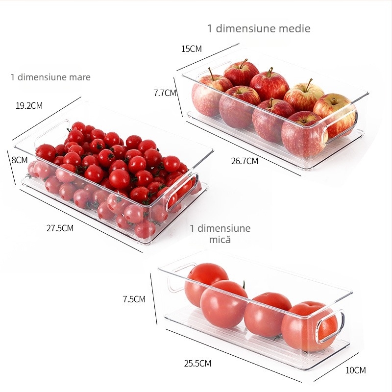 Cutie de depozitare pentru frigider pentru fructe și legume, plastic alimentar, stil simplu, organizator de bucătărie