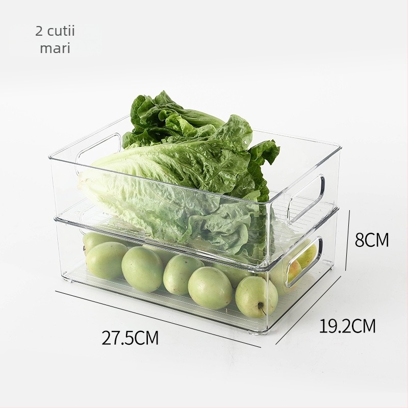 Cutie de depozitare pentru frigider pentru fructe și legume, plastic alimentar, stil simplu, organizator de bucătărie