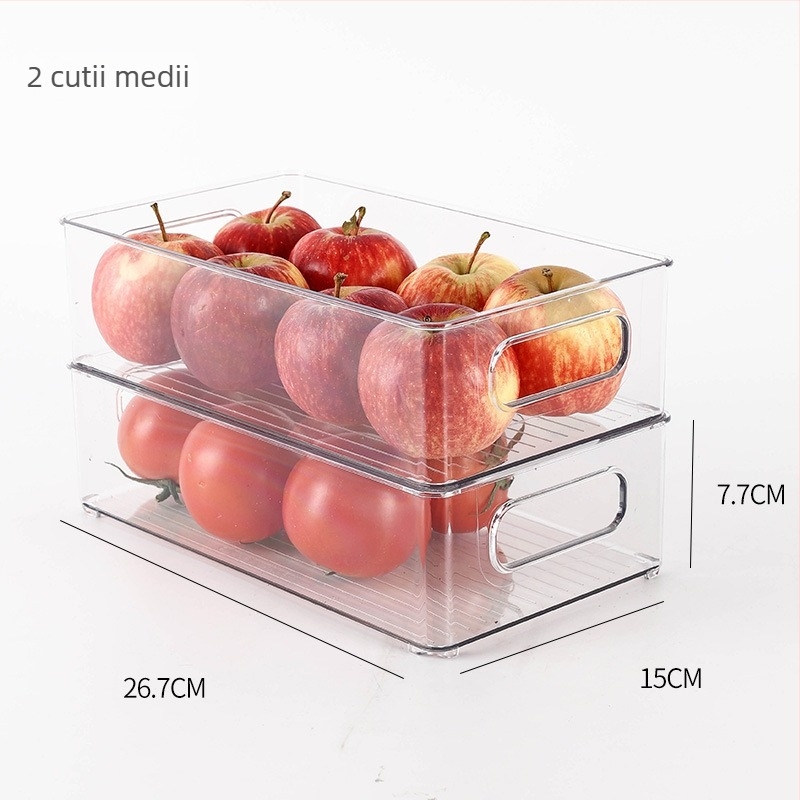 Cutie de depozitare pentru frigider pentru fructe și legume, plastic alimentar, stil simplu, organizator de bucătărie