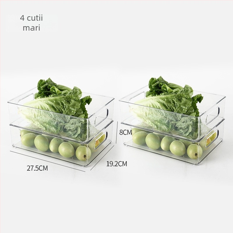 Cutie de depozitare pentru frigider pentru fructe și legume, plastic alimentar, stil simplu, organizator de bucătărie