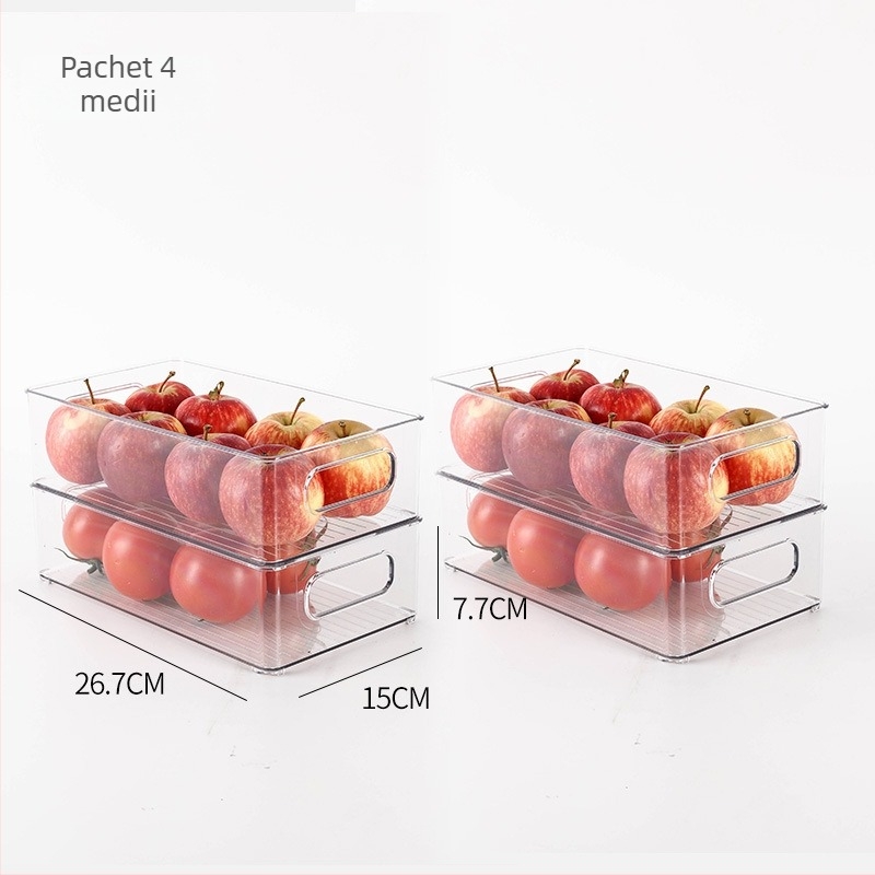 Cutie de depozitare pentru frigider pentru fructe și legume, plastic alimentar, stil simplu, organizator de bucătărie