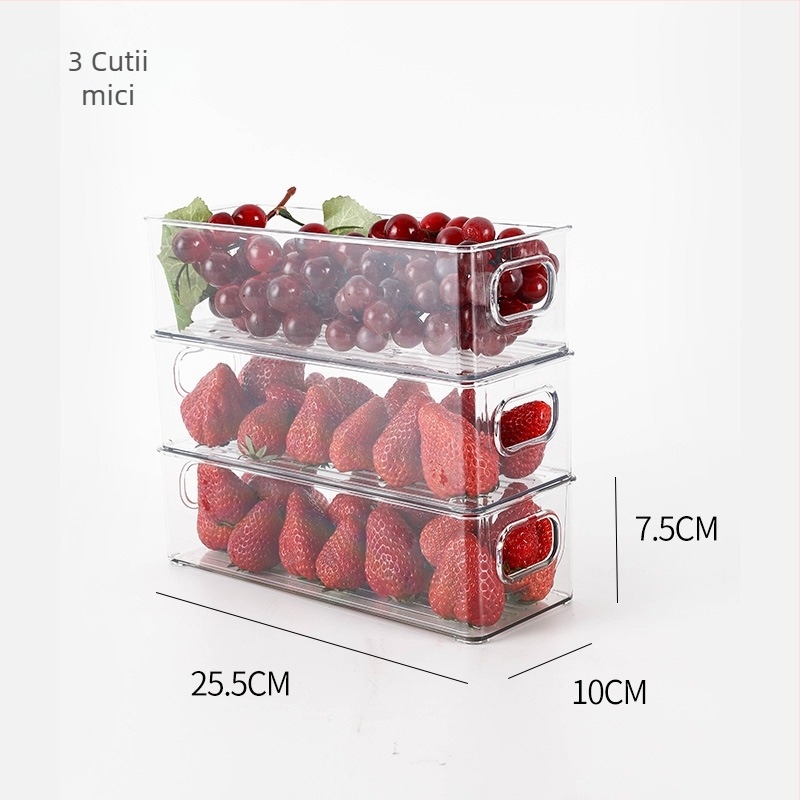 Cutie de depozitare pentru frigider pentru fructe și legume, plastic alimentar, stil simplu, organizator de bucătărie