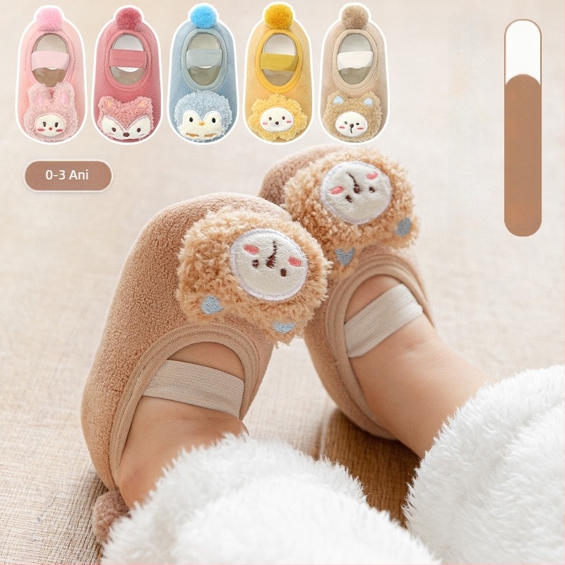 robibabi Șosete pentru podea pentru copii cu talpă antiderapantă – groase, respirante, absorbante de transpirație; compoziție: amestec nylon 80%; pentru toamnă-iarnă primăvară