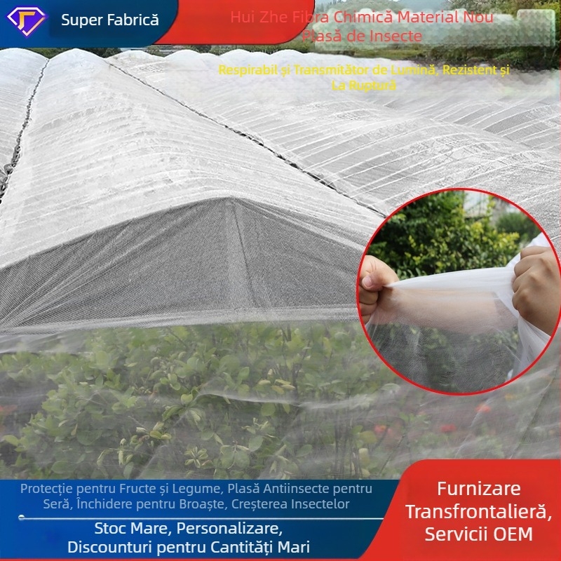 Plasă de seră pentru protecția plantelor și a păsărilor împotriva insectelor, cu întărire și reglabilă, din plastic, marca Huizhe