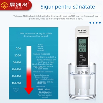 Analizator portabil de calitate a apei Morning Island A1 – pH, TDS 0–9999 ppm, conductivitate 0–9999 µS/cm, precizie 2% F.S.